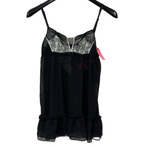 Betsy Johnson Chiffon Babydoll Sheer Nighty, Small